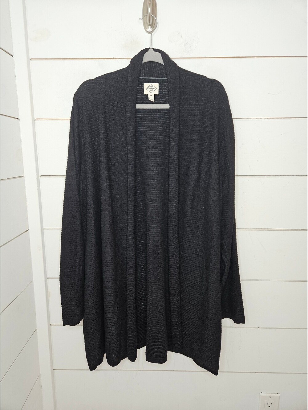 St. John's Bay 3X black open front long duster cardigan sweater